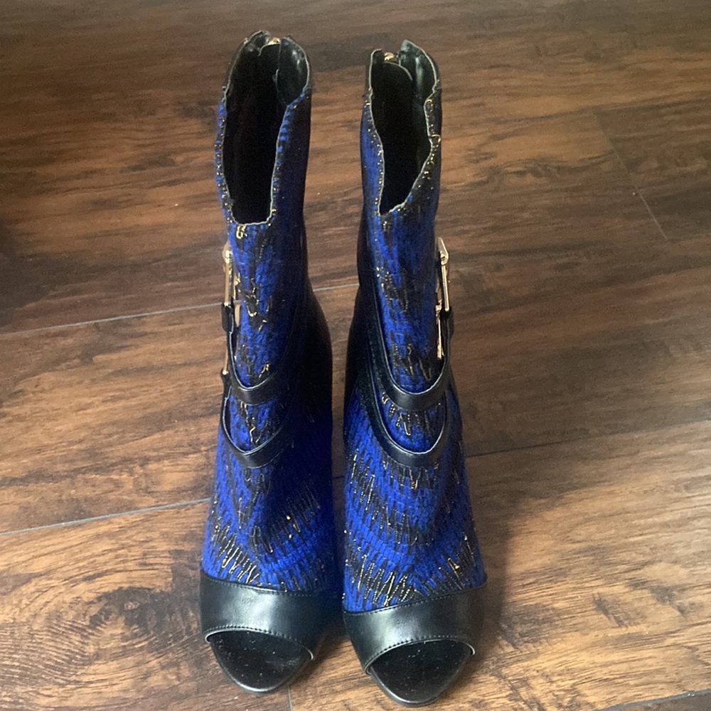 Athena 5 inch open toe leather bootie